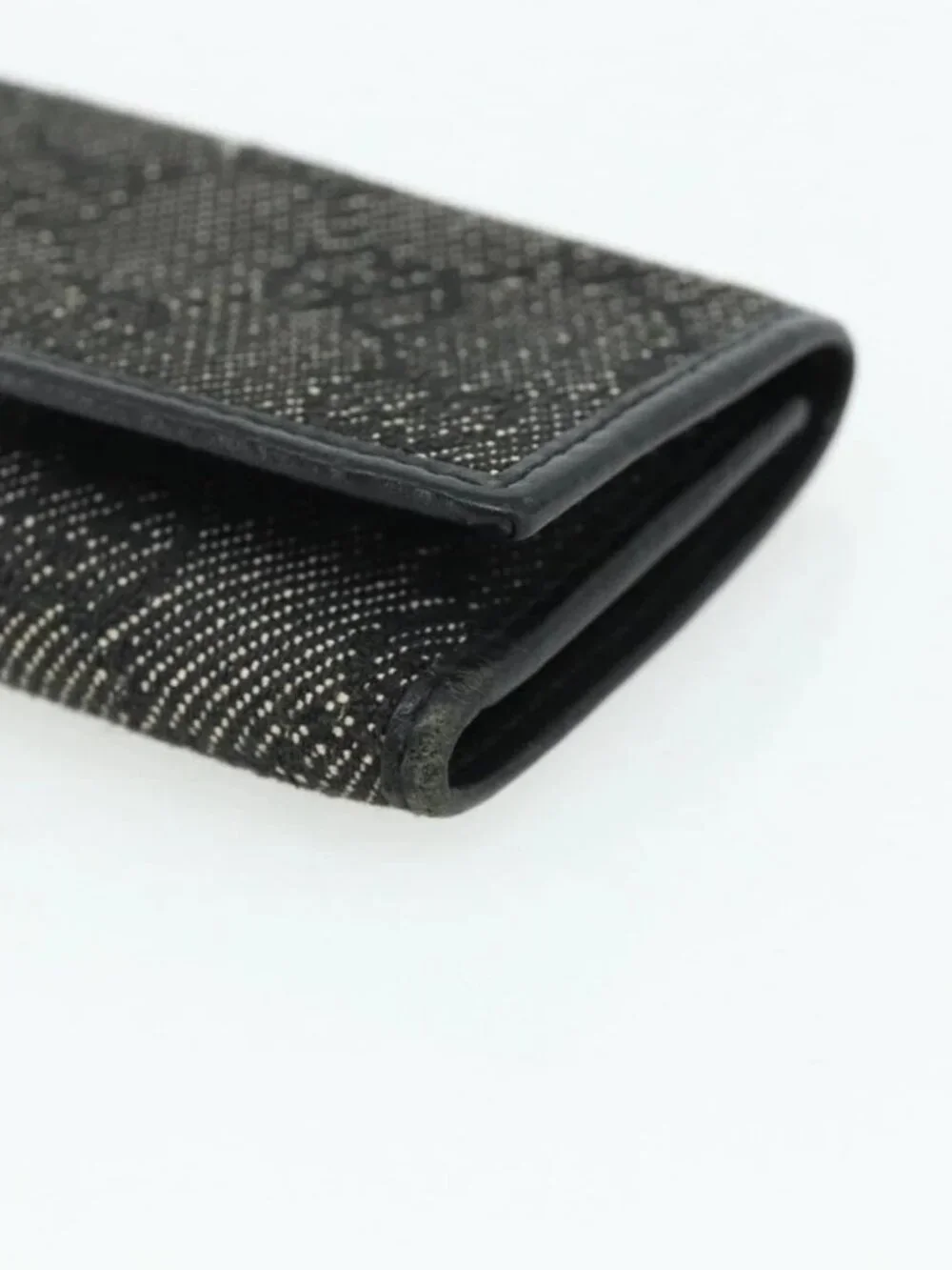 GUCCI GG Canvas Key Case Silver Black Auth